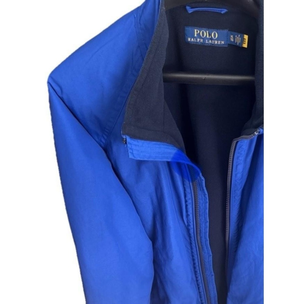 Polo Ralph Lauren Jacket Mens XL TG Swing Top Nylon Fleece Drizzler Coat Blue